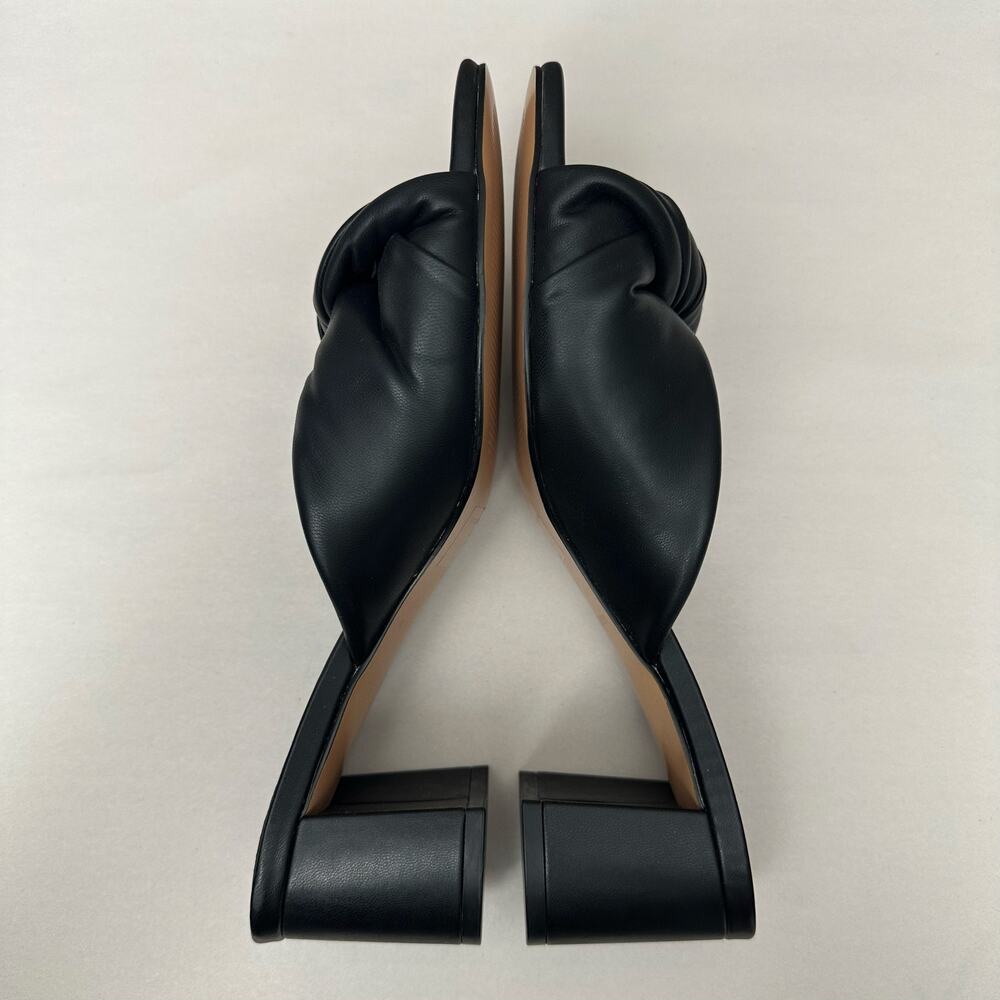 Katy Perry The Tooliped Twisted Sandal Black Faux Leather Mules Block Heel Sz 8M - Picture 3 of 9
